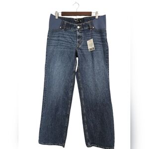 ASOS Classic Blue Denim Straight Leg With Elastic Waist Band Pants Size 4